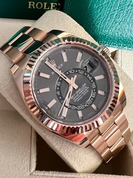 Rolex Sky-Dweller Rhodium Dial 18k Różowe Złoto