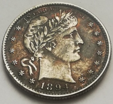 Barber Quarter Dollar 1894 S 1/4 dolara