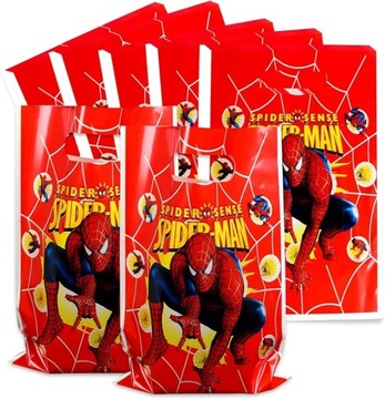 Torebki urodzinowe foliowe Spider-Man 10 szt 