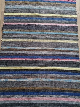Nowy chodnik dywan tkany na krosnach PRL  72x441