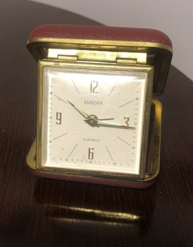 Stary zegarek podróżny Europa 2 Jewels w pudełku