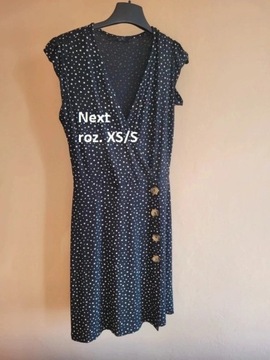 Czarna sukienka wiskoza Next roz. XS/S