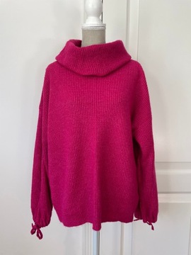 Różowy golf sweter C&A rozmiar 54 fuksja plus size