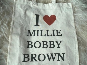 torba tote bag i love Millie Bobby Brown serc