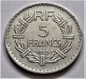 FRANCJA - 5 franków  z 1945 r