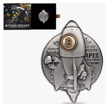 Kolekcjonerska Bitcoin Rakieta 1oz BTC Rocket