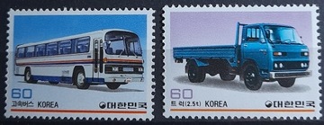 KOREA PŁD** - Mi 1320-1321 - autobus, ciężarówka