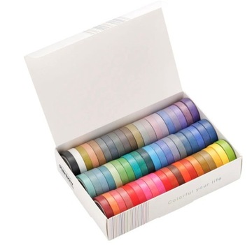 Taśma Washi Tape Rainbow 60 sztuk 