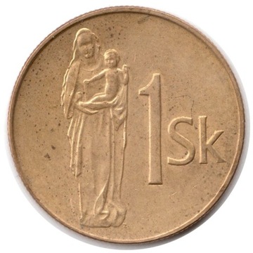 SŁOWACJA 1 korona 1993, KM#12, XF