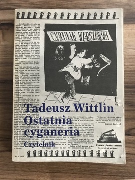 Książka „Ostatnia Cyganeria”- Tadeusz Wittlin 1989