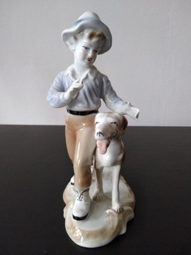 Chłopiec z psem figurka porcelana ARPO