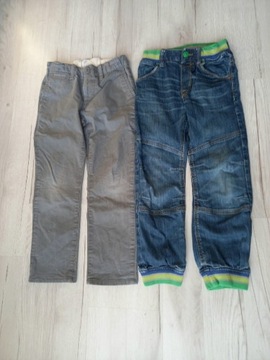 2 pary spodni chłopięcych jeansy H&M r 122