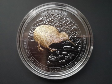 Moneta Kiwi 10 dolarów, 5 oz AG, Nowa Zelandia 
