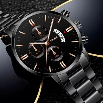 Zegarek męski czarna bransoleta model 2024