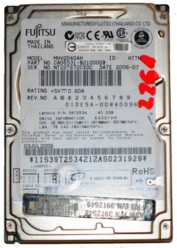 Fujitsu MHV2040AH 40GB 5400rpm PATA