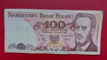 Banknot 100 zł z 1988r, Seria TK