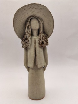 Figurka dama bez twarzy Veronica Ballan ceramika kolekcja duży kapelusz
