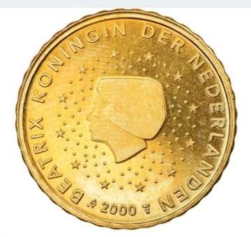 Holandia, 10 Euro Cent, 2000, UTRECHT, Mosiądz 