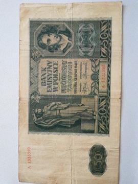 50 złotych 1941 POLSKA banknot  A1333390