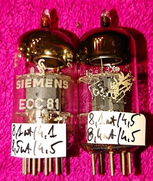 2x ecc81 12at7 Siemens Amperex Gain 78/82%