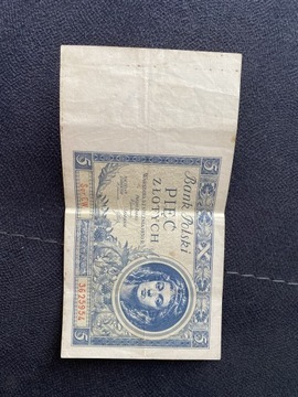 Banknot 5 zł 1930 r.