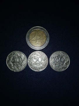 2 Euro Grecja 2002 Rok / 3x 50 Groszy 1923 Rok