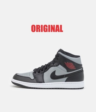 AIR JORDAN 1 MID Black Particle Grey ORIGINAL 44