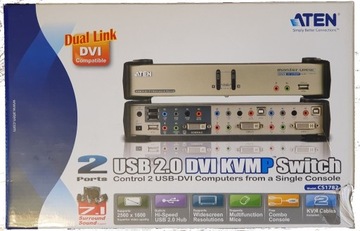 Przełącznik KVM ATEN CS1782 2ch DVI USB2.0 7.1