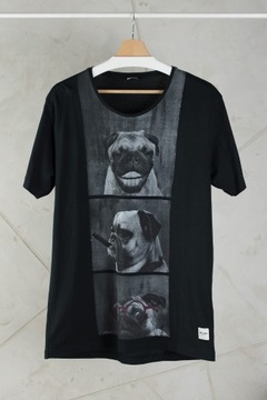 Czarna koszulka z nadrukiem psy Only&Sons