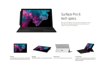 Surface Pro 6, i5, 256 GB, 8GB Win10 M1796