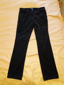 Czarne spodnie sztruksowe prosta nogawka M&S 40 L