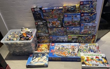 MEGA zestaw LEGO >24kg,>120 figurek,>60 zestawów