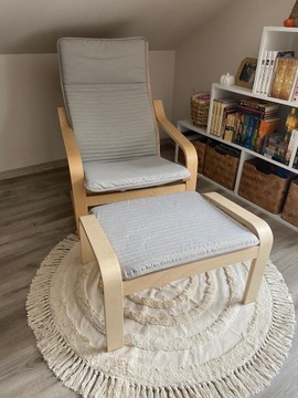 Fotel + podnóżek Ikea Poang