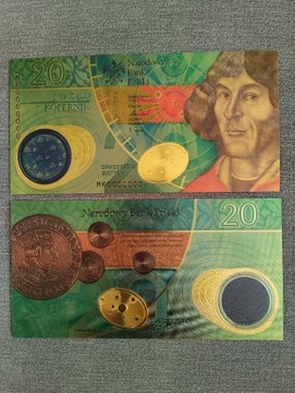 banknot pozłacany MIKOŁAJ KOPERNIK 20 złotych