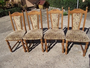 Krzesła stylowe 4 szt drewno welur
