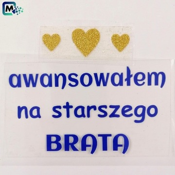 Naprasowanka BRAT 15cm Będę starszą siostrą bracia