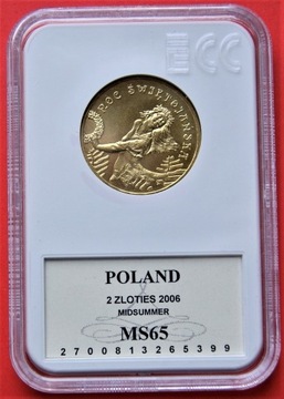 2 Złote 2006 r -  Noc świętojańska    MS 65 !!