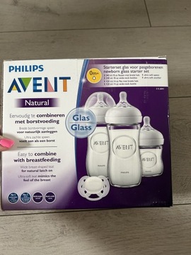 Zestaw butelek szklanych Philips Avent +smoczek
