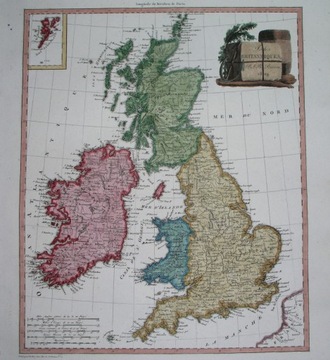 1810 oryginał MAPA ANGLIA IRLANDIA SZKOCJA LONDYN