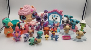 Littlest Pet Shop akcesoria + 25 figurek (kolekcjonerskie!)