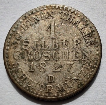 NIEMCY PRUSY 1 Silber Groschen 1827D ŁADNA