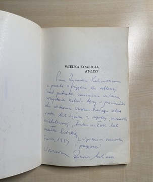 R. Malinowski „Wielka Koalicja. Kulisy” autograf 