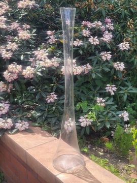 Duży szklany wazon wysoki na 78 cm 