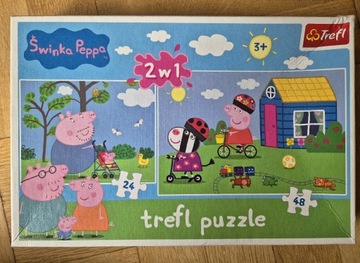 Puzzle Świnka Peppa - 2 komplety - 24 i 48 szt. 