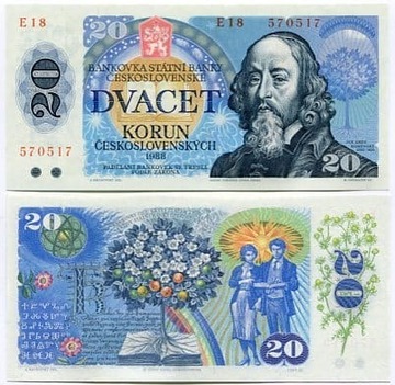 Czechosłowacja 20 koron Dvacet Korun 1988 P-95 - U