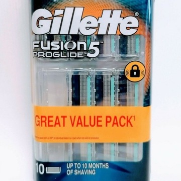 GILLETTE FUSION5 PROGLIDE OSTRZA DO GOLENIA 10szt