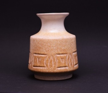 Wazon ceramiczny szkliwiony, lata 70, sygnowany