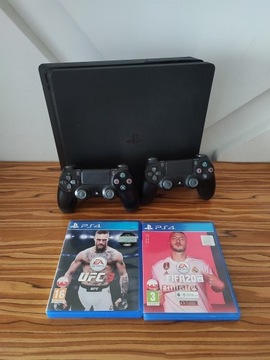 [PS4] Konsola PlayStation 4 Slim+ 2 Pady + 2 Gry 