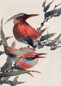 Ptaki, Hokusai - 50 x 70