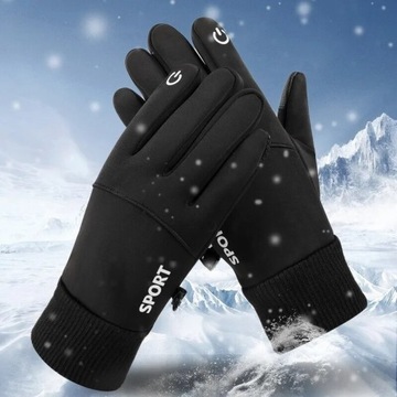 Czarne męskie ciepłe zimowe rękawiczki